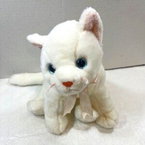Ty The Beanie Buddy Collection White Cat Blue Eyes Long Tail 1999 Plush Toy